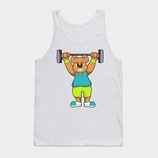 Bear at Bodybuilding with Barbell Tank Top